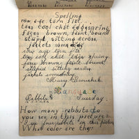 Mary Broucher's Early 20th C. School Notebook with Poetic Lessons and Juxtapositions