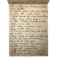 Mary Broucher's Early 20th C. School Notebook with Poetic Lessons and Juxtapositions