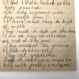 Mary Broucher's Early 20th C. School Notebook with Poetic Lessons and Juxtapositions