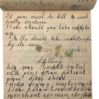 Mary Broucher's Early 20th C. School Notebook with Poetic Lessons and Juxtapositions