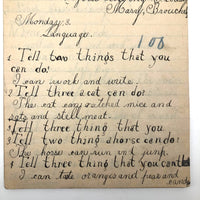 Mary Broucher's Early 20th C. School Notebook with Poetic Lessons and Juxtapositions