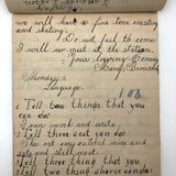 Mary Broucher's Early 20th C. School Notebook with Poetic Lessons and Juxtapositions