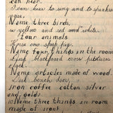 Mary Broucher's Early 20th C. School Notebook with Poetic Lessons and Juxtapositions