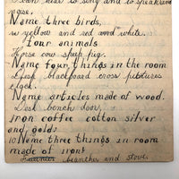 Mary Broucher's Early 20th C. School Notebook with Poetic Lessons and Juxtapositions