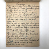 Mary Broucher's Early 20th C. School Notebook with Poetic Lessons and Juxtapositions