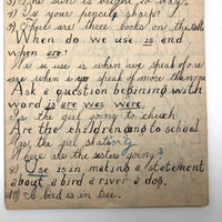 Mary Broucher's Early 20th C. School Notebook with Poetic Lessons and Juxtapositions