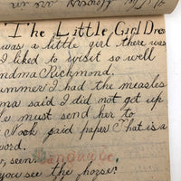 Mary Broucher's Early 20th C. School Notebook with Poetic Lessons and Juxtapositions