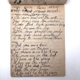 Mary Broucher's Early 20th C. School Notebook with Poetic Lessons and Juxtapositions