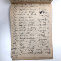 Mary Broucher's Early 20th C. School Notebook with Poetic Lessons and Juxtapositions