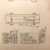 "Automoble":  H. Mischler's Hand-drawn Rubber Band Powered Toy Car Rendering with Specs