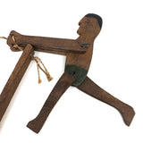 Sweet Hand-carved Folk Art Squeeze Toy, Acrobat in Green Shorts