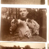 Group of 12 Antique Miniature Photos of Friends at Play