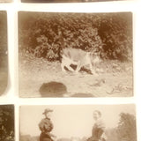 Group of 12 Antique Miniature Photos of Friends at Play