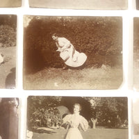 Group of 12 Antique Miniature Photos of Friends at Play