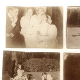 Group of 12 Antique Miniature Photos of Friends at Play