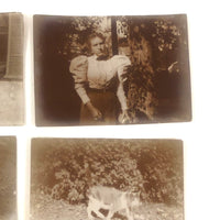 Group of 12 Antique Miniature Photos of Friends at Play