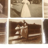 Group of 12 Antique Miniature Photos of Friends at Play