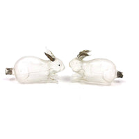 SOLD Pair of Light as Air Gilded Ear Glass Bunny Perfume Bottles