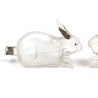 SOLD Pair of Light as Air Gilded Ear Glass Bunny Perfume Bottles