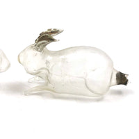 SOLD Pair of Light as Air Gilded Ear Glass Bunny Perfume Bottles