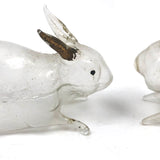 SOLD Pair of Light as Air Gilded Ear Glass Bunny Perfume Bottles