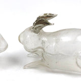 SOLD Pair of Light as Air Gilded Ear Glass Bunny Perfume Bottles