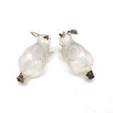 SOLD Pair of Light as Air Gilded Ear Glass Bunny Perfume Bottles