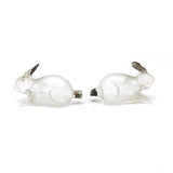 SOLD Pair of Light as Air Gilded Ear Glass Bunny Perfume Bottles