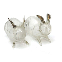 SOLD Pair of Light as Air Gilded Ear Glass Bunny Perfume Bottles