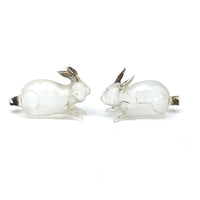 SOLD Pair of Light as Air Gilded Ear Glass Bunny Perfume Bottles