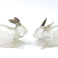 SOLD Pair of Light as Air Gilded Ear Glass Bunny Perfume Bottles