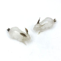 SOLD Pair of Light as Air Gilded Ear Glass Bunny Perfume Bottles