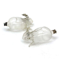 SOLD Pair of Light as Air Gilded Ear Glass Bunny Perfume Bottles