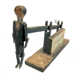 Primitive Antique Jig Doll on Platform with Hand Crank