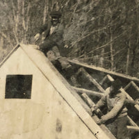 Putting the Roof On, Atmospheric 1914 Vermont RPPC