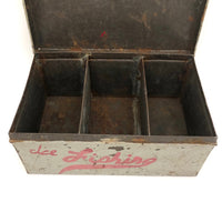 Old Hand-painted Ice Fishing Box with Excellent Red Lettering