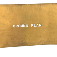 SOLD GROUND PLAN: Early 20th C. Paper Thin Brass Surveyors/Architects Stencil