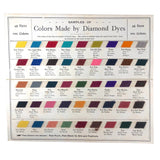 The Diamond Dyes 45 Color Sample Swatch Card, Wells, Richardson & Co Vermont, c. 1910s