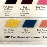 The Diamond Dyes 45 Color Sample Swatch Card, Wells, Richardson & Co Vermont, c. 1910s