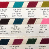 The Diamond Dyes 45 Color Sample Swatch Card, Wells, Richardson & Co Vermont, c. 1910s