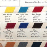 The Diamond Dyes 45 Color Sample Swatch Card, Wells, Richardson & Co Vermont, c. 1910s