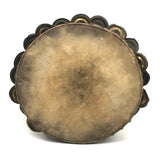 Beautiful Old Much Played Double Row Hide Tambourine with Painted Sides