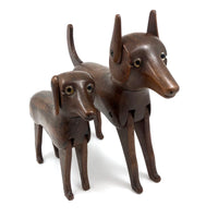 Handsome and Alert! Pair of Early-Mid 20th Century Articulated Dogs