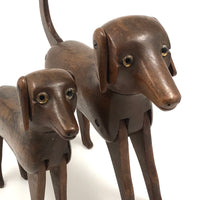 Handsome and Alert! Pair of Early-Mid 20th Century Articulated Dogs