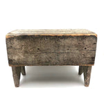 19th C. Gray-Green Primitive Stool With Great Lines, Fantastic Surface and Good For Everything