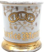 Charles Monroe's Odd Fellows Shaving Mug with Gold FLT Links