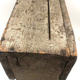 19th C. Gray-Green Primitive Stool With Great Lines, Fantastic Surface and Good For Everything