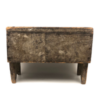 19th C. Gray-Green Primitive Stool With Great Lines, Fantastic Surface and Good For Everything