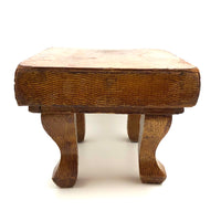 Fabulous Mid 19th C. Mustard Grain Painted Stool with Fancy Legs