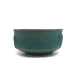 Sculptural Mid-Century Green Glazed Earthenware Studio Pottery Bowl